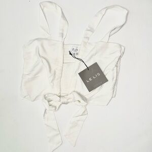 Le Lis White Cropped Center Bow Top | NWT | Creamy White‎ Color